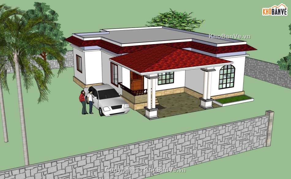 nhà cấp 4,File sketchup nhà cấp 4,nhà cấp 4 sketchup