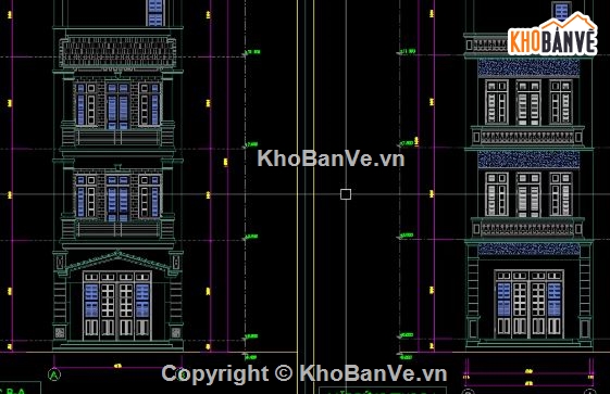 Nhà phố,Nhà phố 4 tầng,kiến trúc 4 tầng,nhà phố 4 tầng file cad