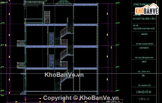 Nhà phố,Nhà phố 4 tầng,kiến trúc 4 tầng,nhà phố 4 tầng file cad