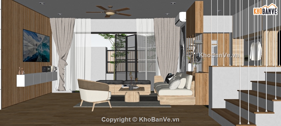 nội thất nhà phố 2 tầng,Model sketchup nhà phố,nội thất nhà phố file su,dựng 3d su nội thất,nội thất nhà phố su