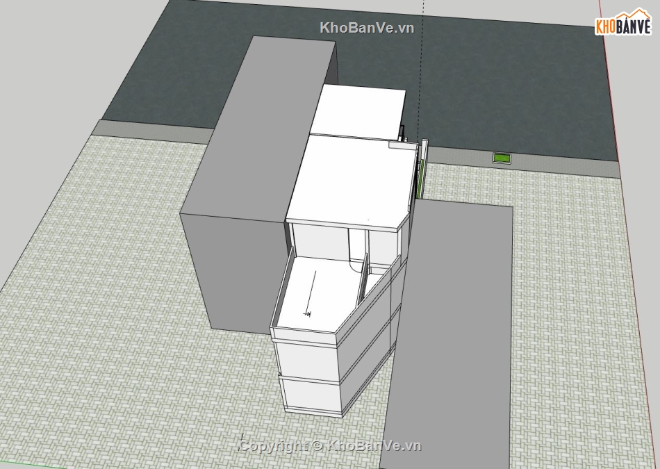 nhà phố 3 tầng,model su nhà phố 3 tầng,sketchup nhà phố 3 tầng