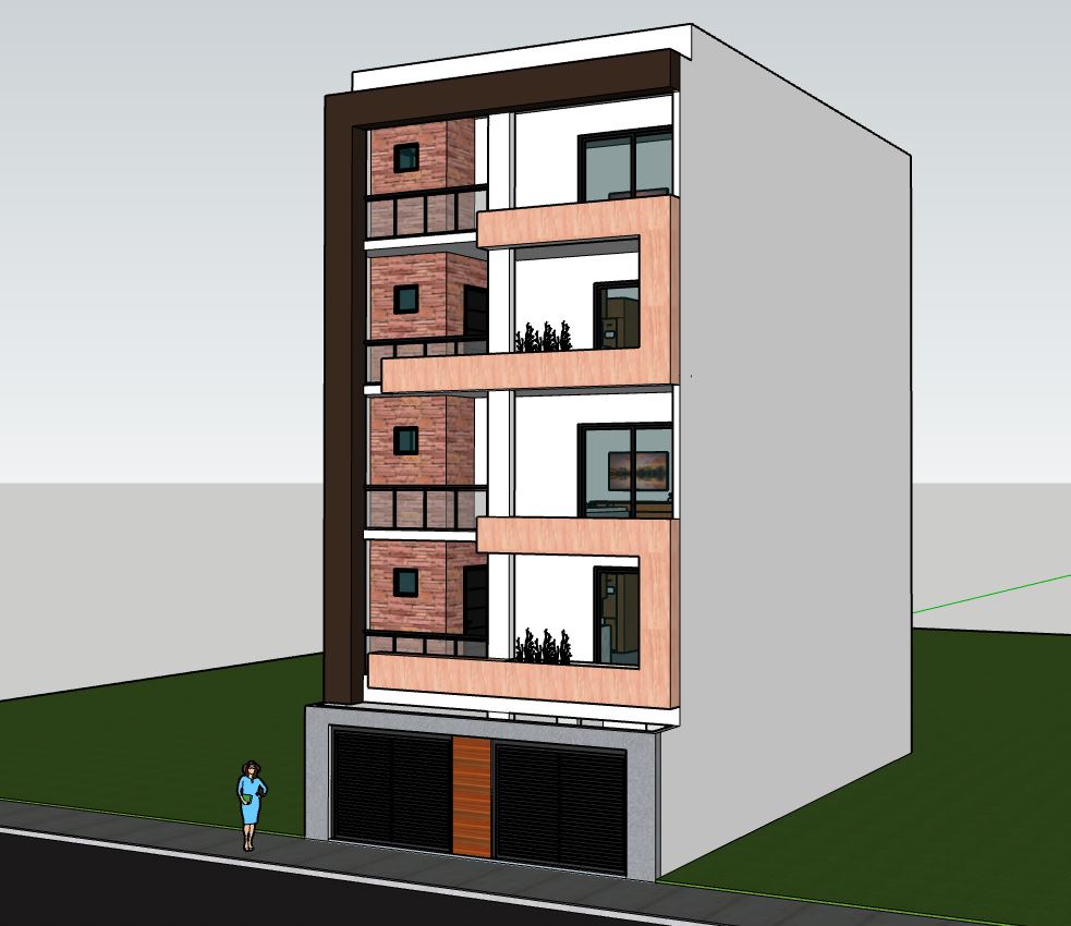 nhà phố  5 tầng,file sketchup nhà phố,phối cảnh nhà phố 2 tầng