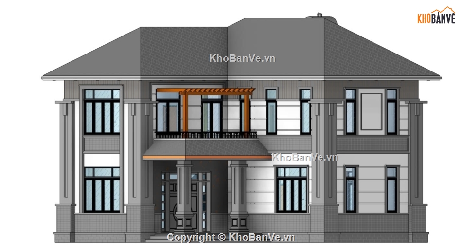 Biệt thự 2 tầng,Biệt thự mái nhật,Biệt thự đẹp,Revit Biệt thự mái Nhật,revit Biệt thự