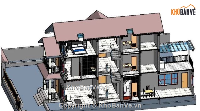 biệt thự 3 tầng,revit biệt thự 3 tầng,file revit biệt thự 3 tầng,biệt thự 3 tầng file revit