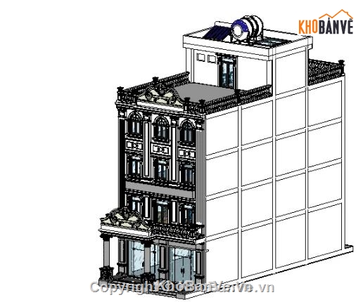 nhà phố 4 tầng 1 tum,file revit nhà phố 4 tầng 1 tum,revit nhà phố 4 tầng 1 tum