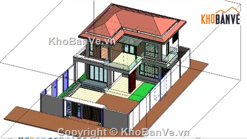 nhà vườn 2 tầng,revit nhà vườn 2 tầng,nhà vườn 2 tầng revit