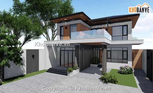 nhà vườn 2 tầng,revit nhà vườn 2 tầng,nhà vườn 2 tầng revit