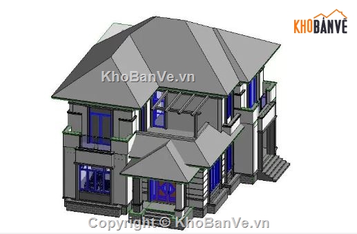 Biệt thự,biệt thự 2 tầng,revit biệt thự 2 tầng,file revit biệt thự 2 tầng