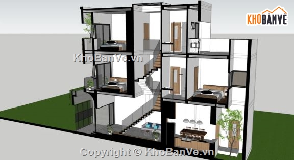 nhà phố 3 tầng,revit nhà phố 3 tầng,file revit nhà phố 3 tầng
