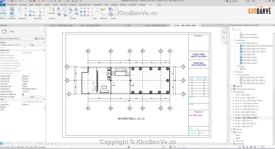 nhà phố 3 tầng,nhà phố đẹp,revit nhà 3 tầng