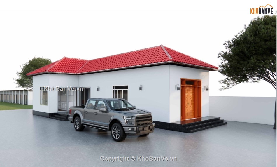 Revit nhà cấp 4,kiến trúc nhà cấp 4,nhà 5x15m,nhà cấp 4 5x15m