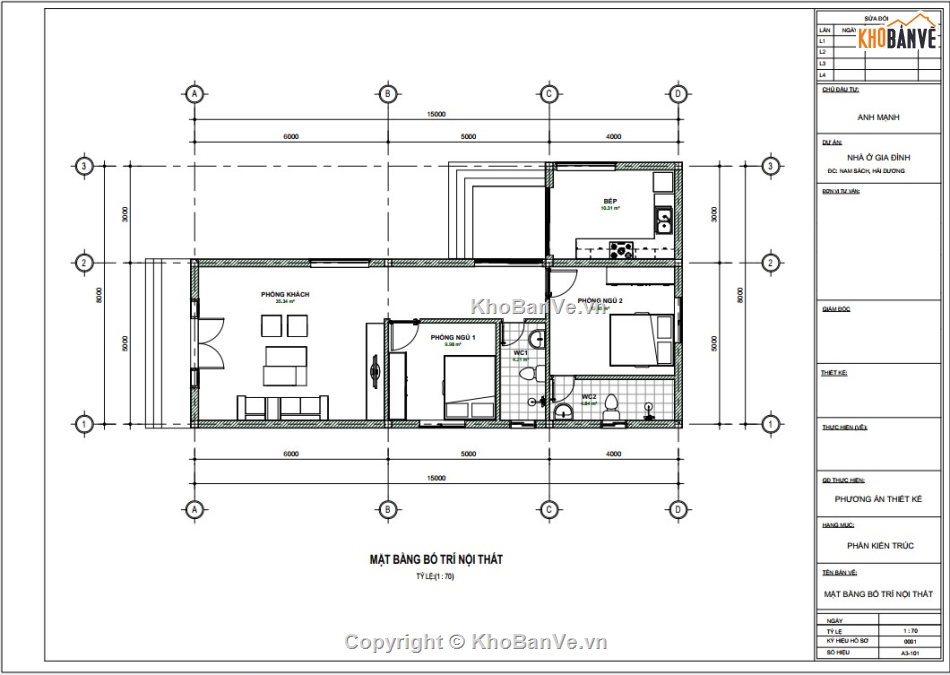 Revit nhà cấp 4,kiến trúc nhà cấp 4,nhà 5x15m,nhà cấp 4 5x15m