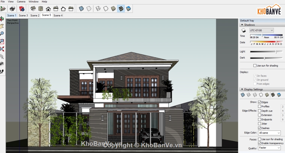 Su biệt thự 2 tầng,Mẫu biệt thự 2 tầng,Sketchup biệt thự 2 tầng,file su  biệt thự 2 tầng