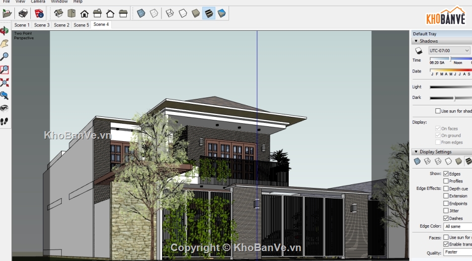 Su biệt thự 2 tầng,Mẫu biệt thự 2 tầng,Sketchup biệt thự 2 tầng,file su  biệt thự 2 tầng