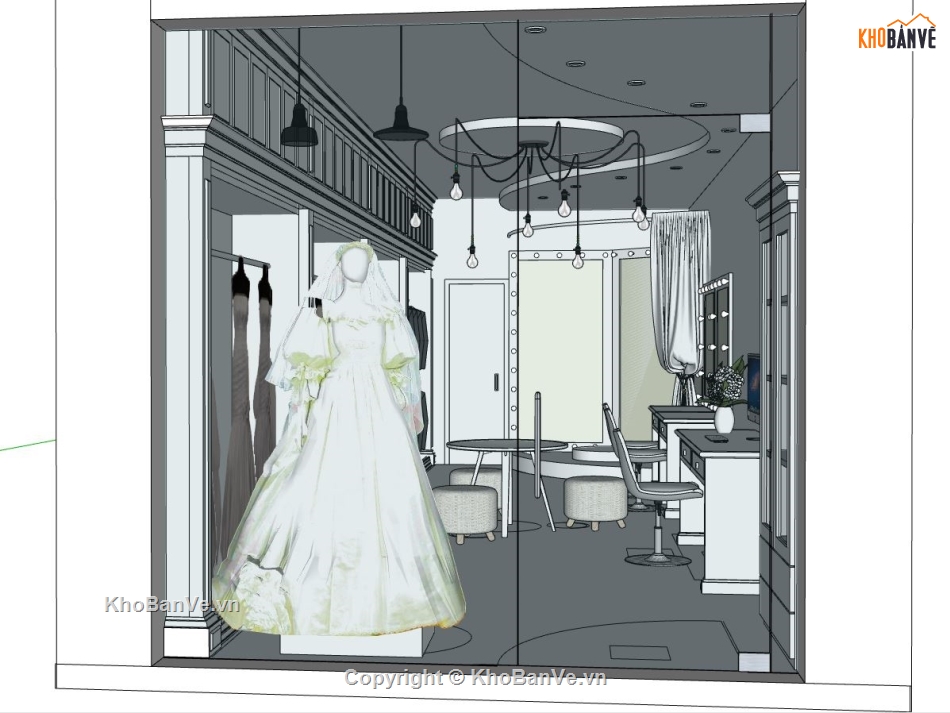 Studio ảnh viện áo cưới,sketchup ảnh viện áo cưới,Studio áo cưới đẹp