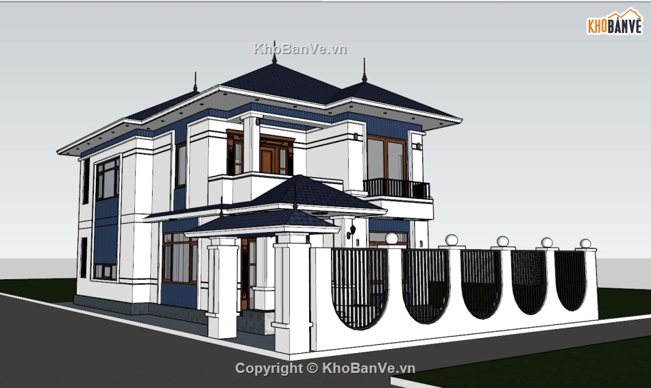 File Sketchup biệt thự 2 tầng,sketchup biệt thự 2 tầng,Biệt thự file sketchup,File sketchup biệt thự 8.5x15m,Mẫu sketchup biệt thự 2 tầng