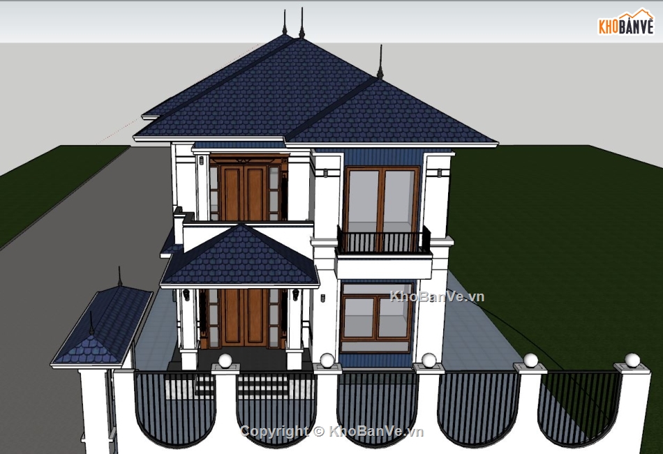 File Sketchup biệt thự 2 tầng,sketchup biệt thự 2 tầng,Biệt thự file sketchup,File sketchup biệt thự 8.5x15m,Mẫu sketchup biệt thự 2 tầng