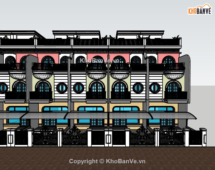 nhà phố 3 tầng,su nhà phố,sketchup nhà phố,su nhà phố 3 tầng