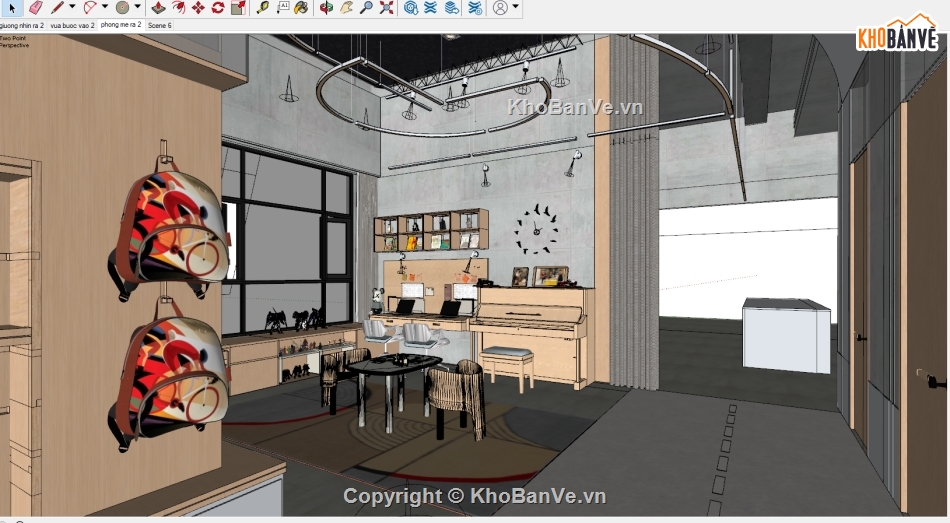 File sketchup nội thất,sketchup nội thất căn phòng,3d su nội thất phòng