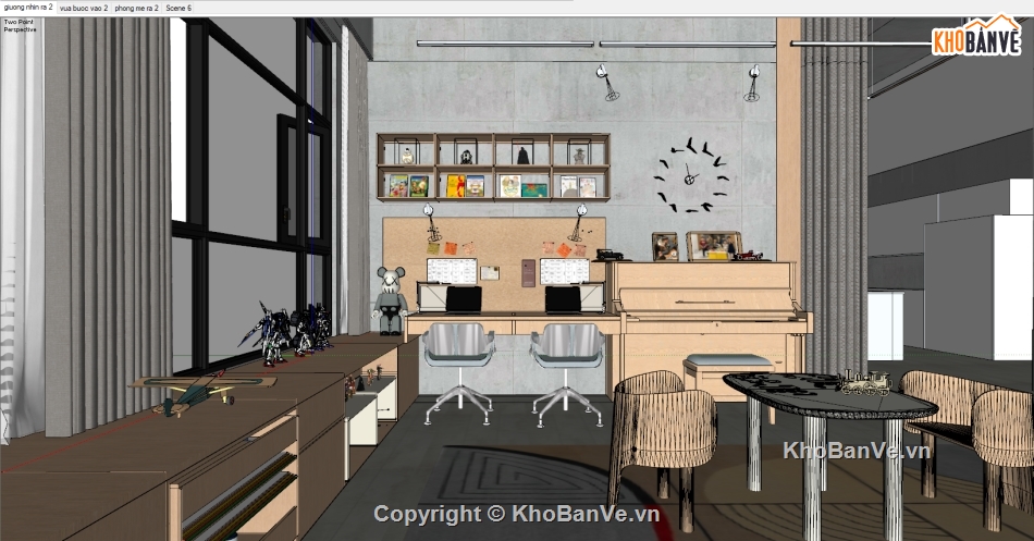 File sketchup nội thất,sketchup nội thất căn phòng,3d su nội thất phòng