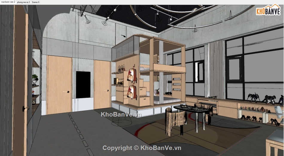 File sketchup nội thất,sketchup nội thất căn phòng,3d su nội thất phòng