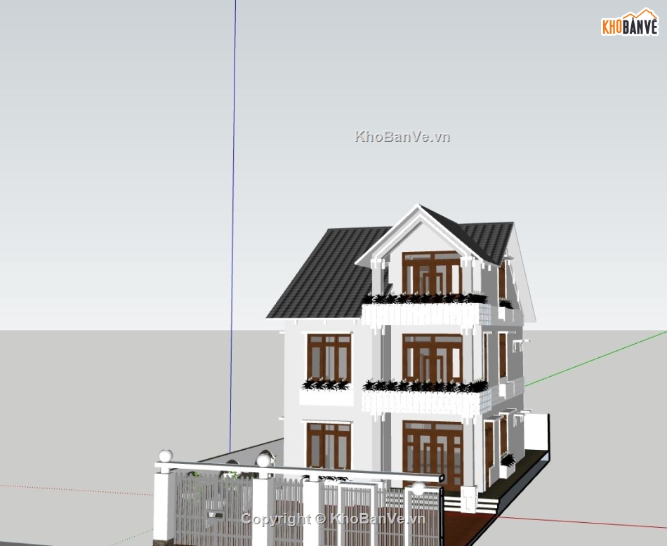 biệt thự 3 tầng,thiết kế biệt thự 3 tầng,model su biệt thự 3 tầng,phối cảnh biệt thự 3 tầng