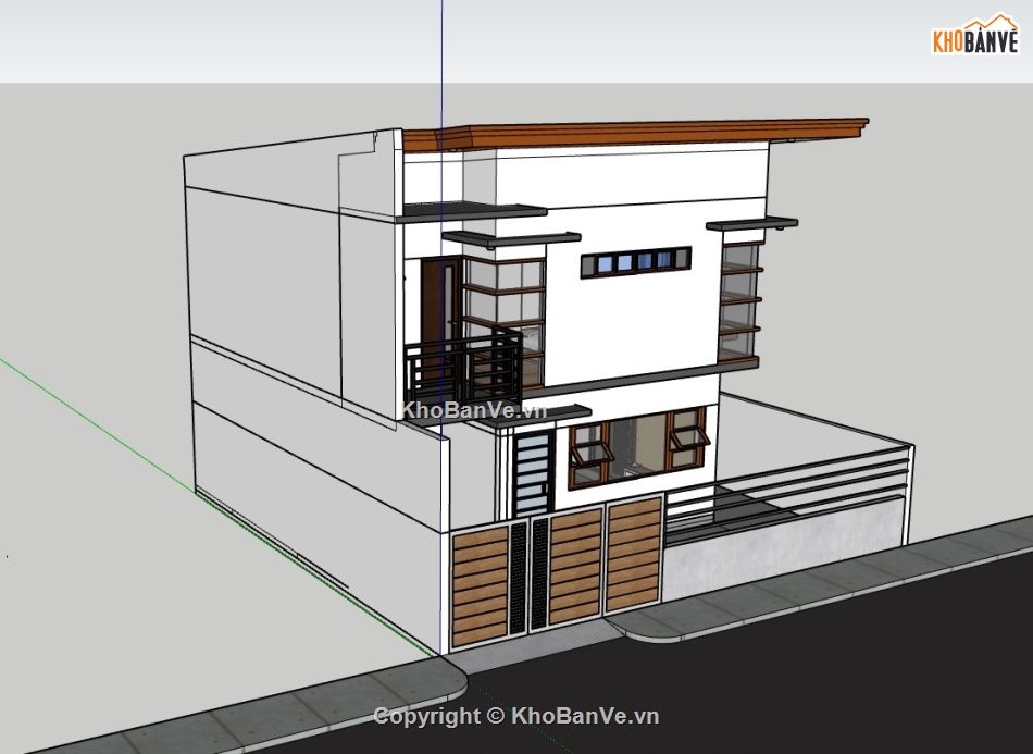 su nhà phố,sketchup nhà phố,su nhà phố 2 tầng,sketchup nhà phố 2 tầng