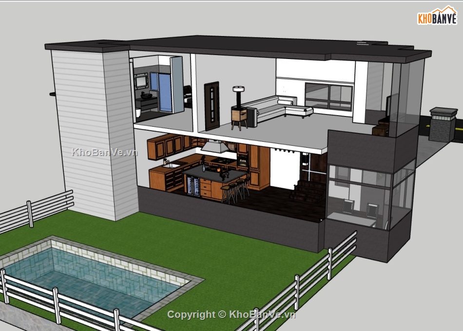 nhà phố 2 tầng,su nhà phố,su nhà phố 2 tầng,sketchup nhà phố 2 tầng,sketchup nhà phố