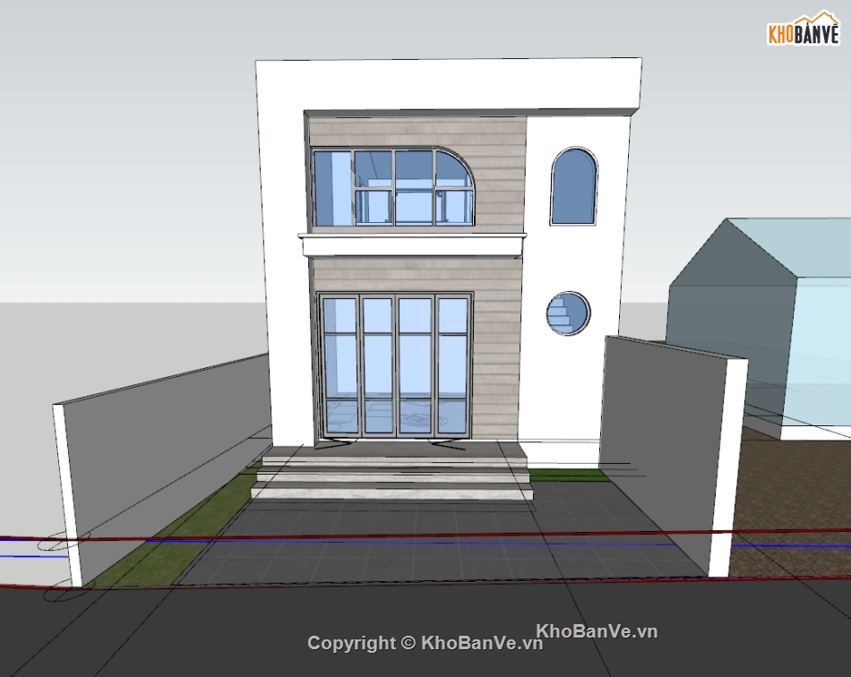 su nhà phố,sketchup nhà phố,nhà phố 3 tầng