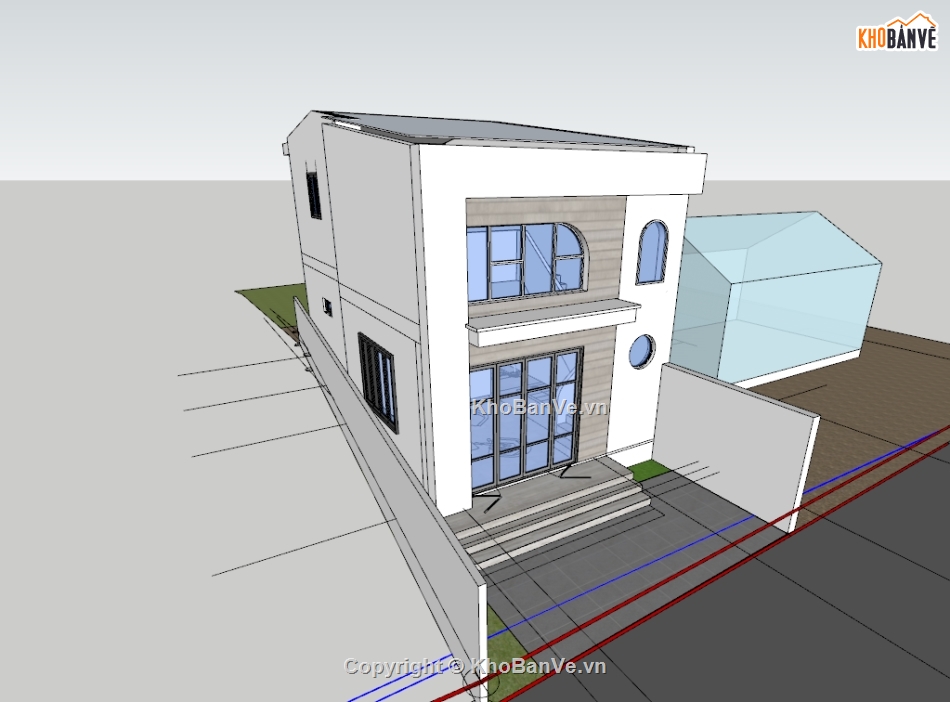 su nhà phố,sketchup nhà phố,nhà phố 3 tầng