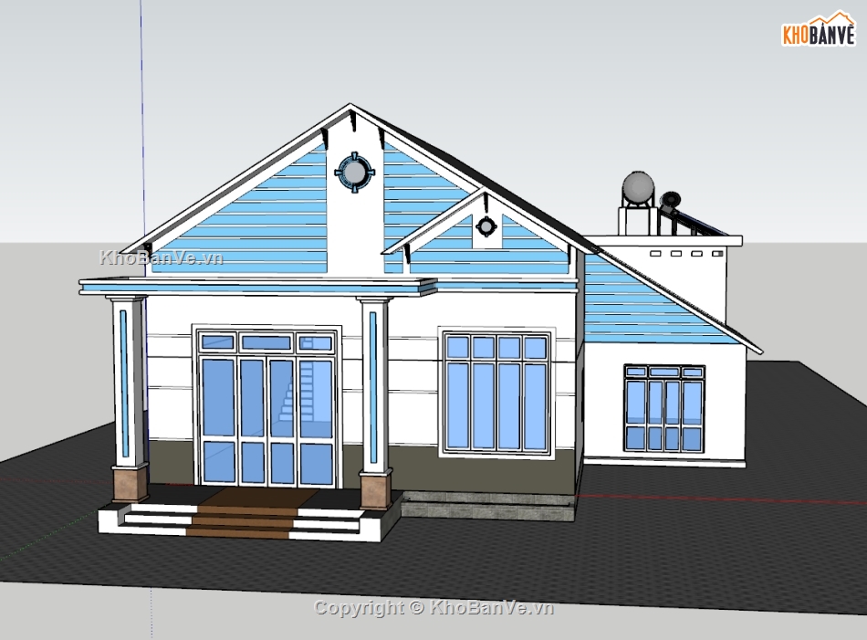 nhà cấp 4,su nhà cấp 4,sketchup nhà cấp 4