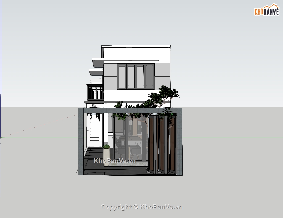 nhà phố,su nhà phố,sketchup nhà phố,su nhà phố 2 tầng,sketchup nhà phố 2 tầng