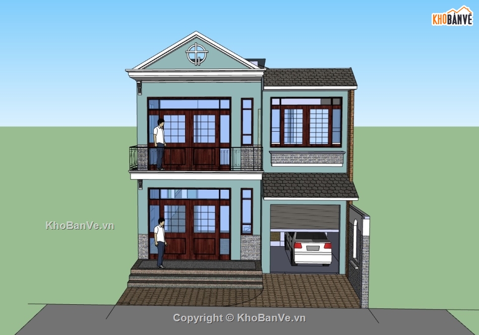 su nhà phố,sketchup nhà phố,su nhà phố 2 tầng,sketchup nhà phố 2 tầng