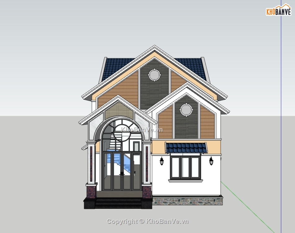 nhà gác lửng,su nhà gác lửng,sketchup nhà gác lửng