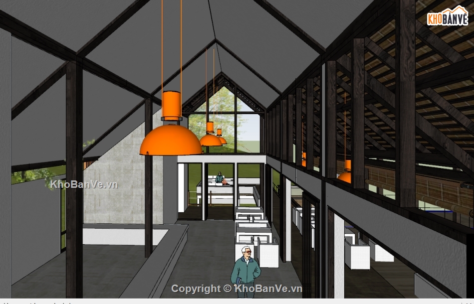 nhà gỗ,File sketchup nhà gỗ,sketchup home stay