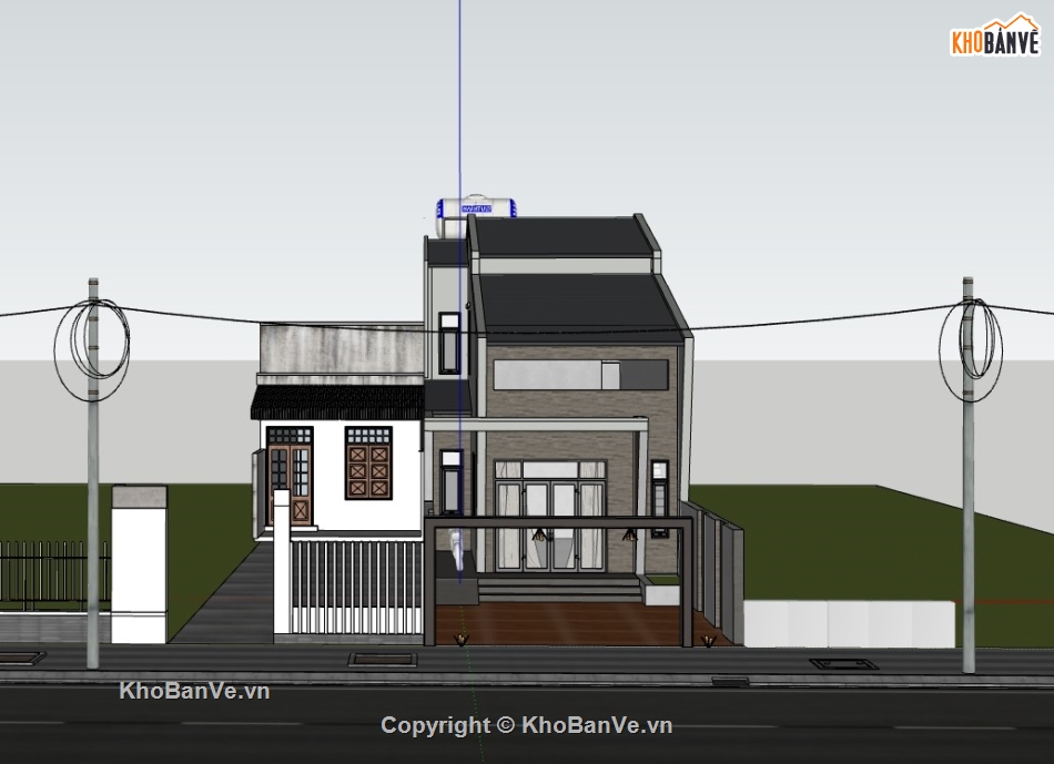 nhà phố 1 tầng,su nhà phố,sketchup nhà phố,su nhà phố 1 tầng,sketchup nhà phố 1 tầng