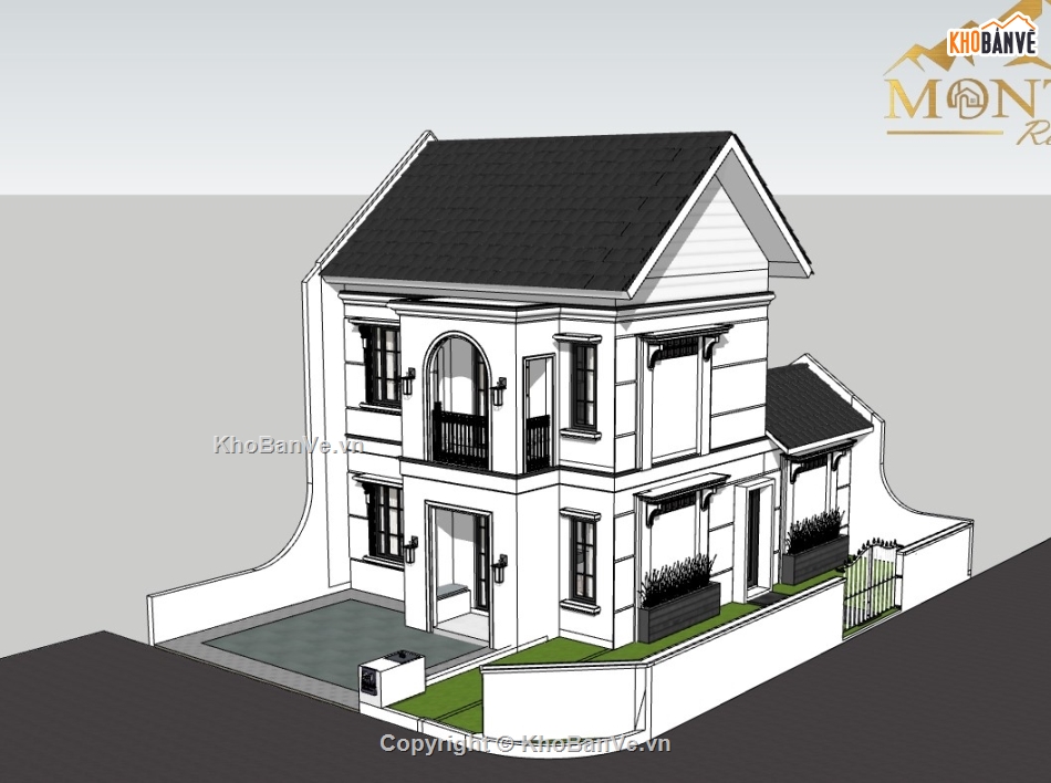 su nhà phố,sketchup nhà phố,su nhà phố 2 tầng