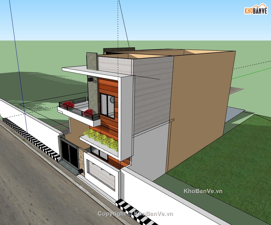 nhà phố 2 tầng,su nhà phố,sketchup nhà phố,su nhà phố 2 tầng,sketchup nhà phố 2 tầng