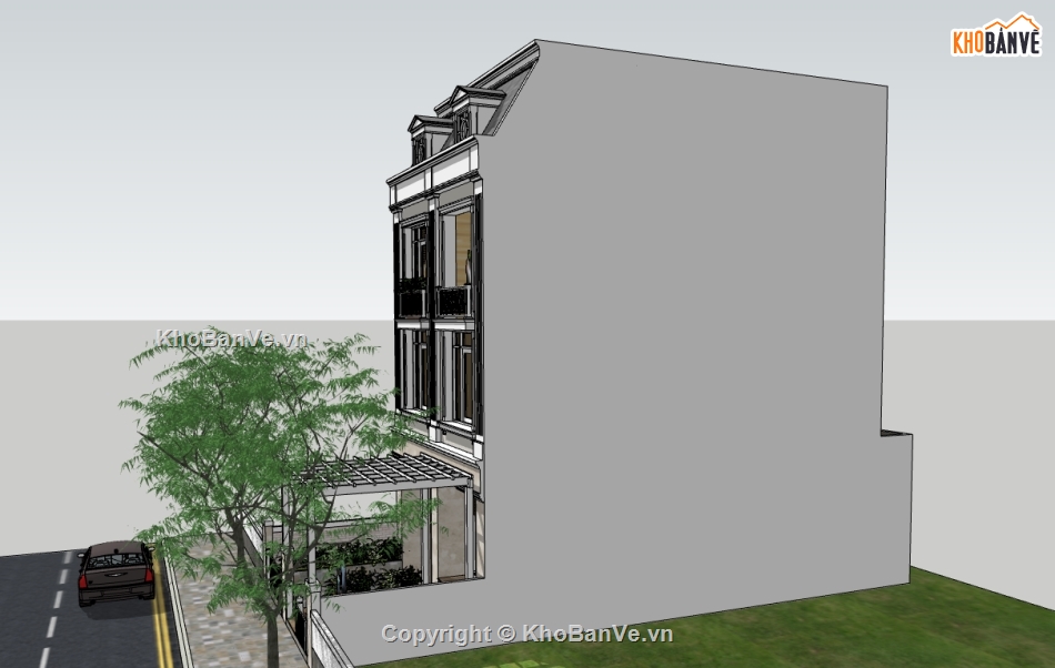 nhà phố 3 tầng file su,model su nhà phố 3 tầng,file sketchup nhà phố 3 tầng,sketchup nhà phố 3 tầng