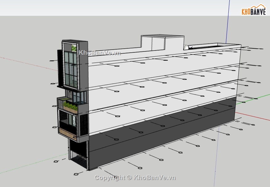 nhà phố 4 tầng,su nhà phố,sketchup nhà phố,nhà phố 4 tầng sketchup,su nhà phố sketchup