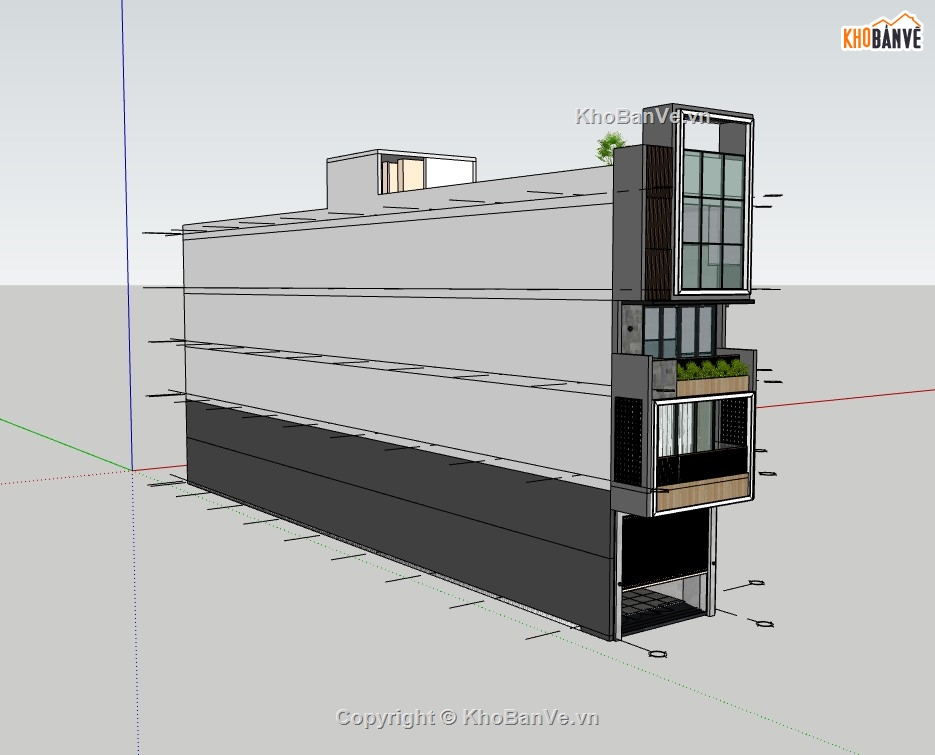 nhà phố 4 tầng,su nhà phố,sketchup nhà phố,nhà phố 4 tầng sketchup,su nhà phố sketchup