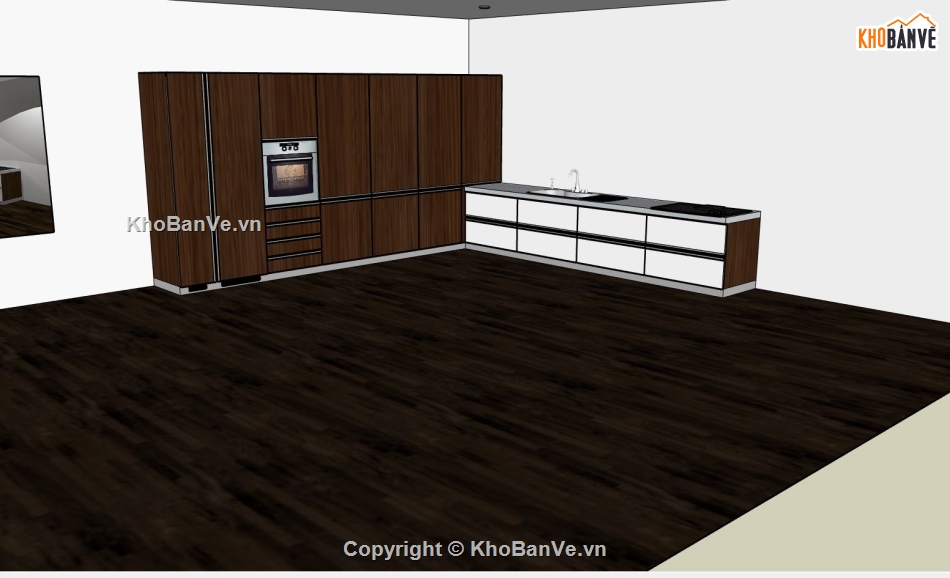 nội thất phòng bếp,sketchup phòng bếp,model su phòng bếp