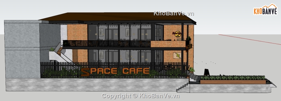 quán cafe,Sketchup,File 3dmax quán cafe,khung thép