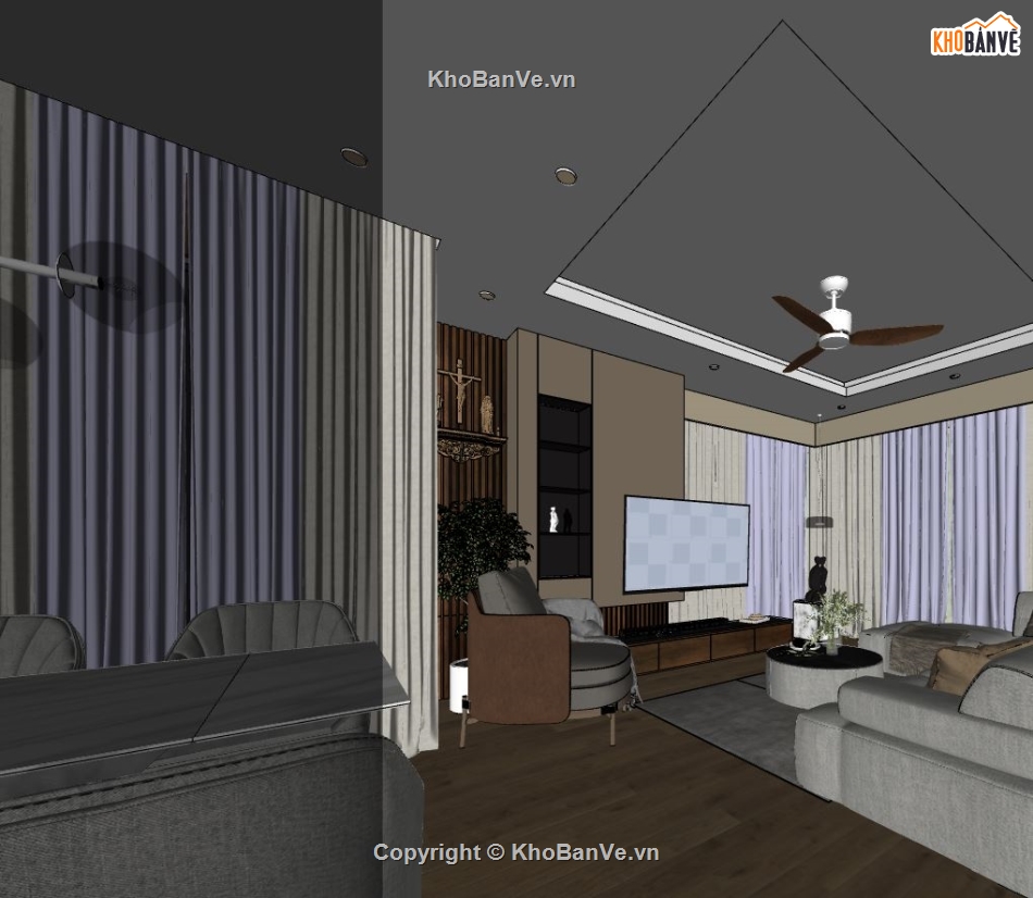 sketchup phòng khách,phòng khách đẹp,model phòng khách,file sketchup phòng khách,phòng khách sketchup