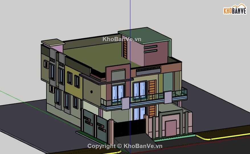 Biệt thự 2 tầng,model su biệt thự 2 tầng,file su biệt thự 2 tầng