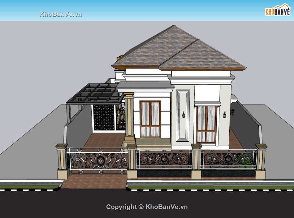 nhà cấp 4,su nhà cấp 4,sketchup nhà cấp 4