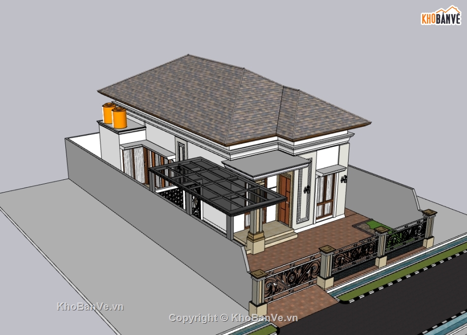 nhà cấp 4,su nhà cấp 4,sketchup nhà cấp 4