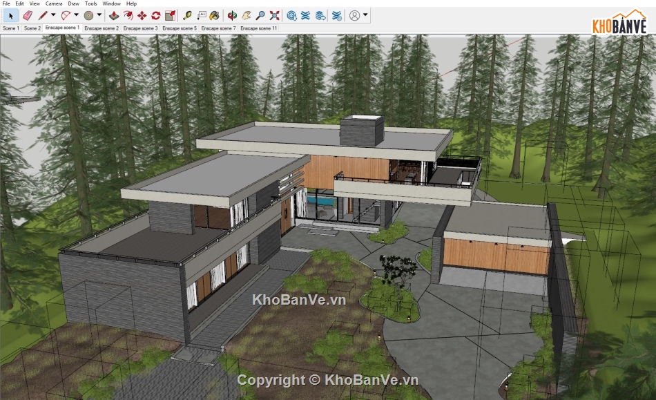 sketchup biệt thự,Sketchup biệt thự villa,biệt thự villa sketchup,villa sketchup model