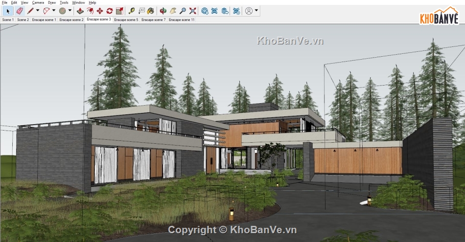 sketchup biệt thự,Sketchup biệt thự villa,biệt thự villa sketchup,villa sketchup model