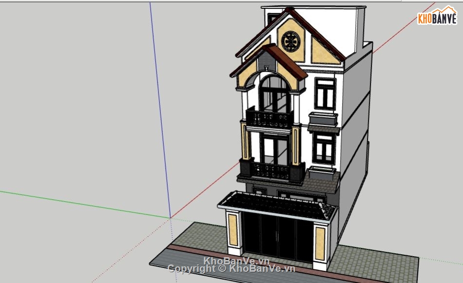 Biệt thự 3 tầng,File sketchup biệt thự 3 tầng,Biệt thự 3 tầng file sketchup